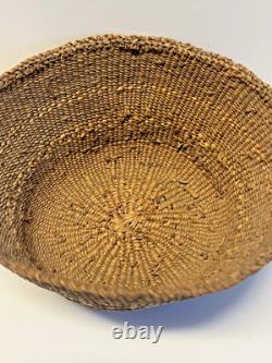 Original Native American Indian Dark Weaved Tinglit Basket Early 1900's #AB1