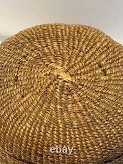 Original Native American Indian Dark Weaved Tinglit Basket Early 1900's #AB1