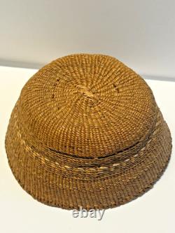 Original Native American Indian Dark Weaved Tinglit Basket Early 1900's #AB1