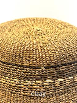 Original Native American Indian Dark Weaved Tinglit Basket Early 1900's #AB1