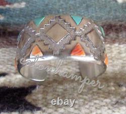 Outstanding Early 1980's Abraham Begay (Dine') Cuff Bracelet (Overlay & Inlay)