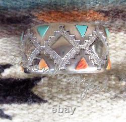 Outstanding Early 1980's Abraham Begay (Dine') Cuff Bracelet (Overlay & Inlay)