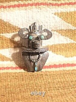 Outstanding Old Pawn Sterling Navajo Native American 3d Kachina Pendant Bolo