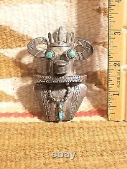 Outstanding Old Pawn Sterling Navajo Native American 3d Kachina Pendant Bolo