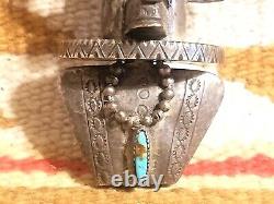 Outstanding Old Pawn Sterling Navajo Native American 3d Kachina Pendant Bolo