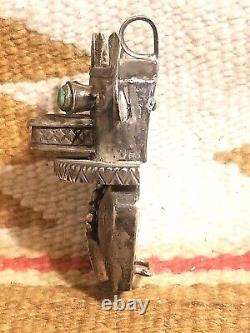 Outstanding Old Pawn Sterling Navajo Native American 3d Kachina Pendant Bolo