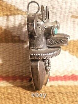 Outstanding Old Pawn Sterling Navajo Native American 3d Kachina Pendant Bolo