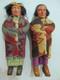 Pair Early Skookum Bully Good Native American Indian Dolls 12