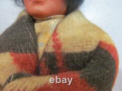 Pair early Skookum Bully Good Native American Indian Dolls 12