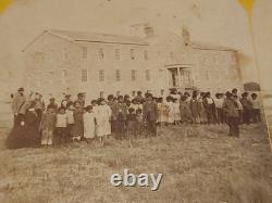 Pawnee Reservation School Native American Indian Stereoview Photo Oklahoma OK