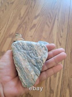 Pink Snake Native American Indian Stone Effigy Rock Art, Artifacts, Tools