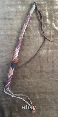 Prison Made Hitched Horsehair Quirt with Wrist Strap Late 19th Early 20th C