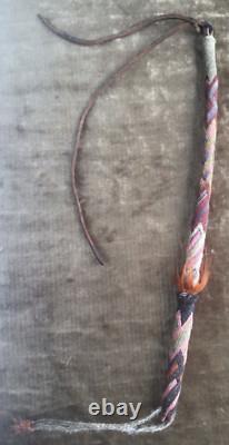 Prison Made Hitched Horsehair Quirt with Wrist Strap Late 19th Early 20th C