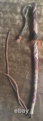 Prison Made Hitched Horsehair Quirt with Wrist Strap Late 19th Early 20th C