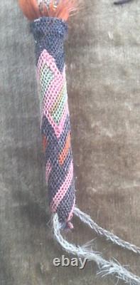 Prison Made Hitched Horsehair Quirt with Wrist Strap Late 19th Early 20th C