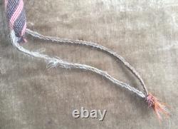 Prison Made Hitched Horsehair Quirt with Wrist Strap Late 19th Early 20th C