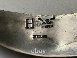 RARE EARLY Hopi Ralph Tawangyaouma Hand Stamped Sterling Panel Choker Necklace