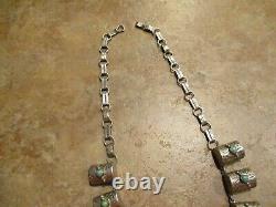 RARE EARLY Navajo Sterling Silver Turquoise TREASURE CHEST Necklace