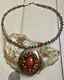 Rare Early Frank Patania Sr. Sterling & Gem Coral Pendant Withcoral Bead Necklace