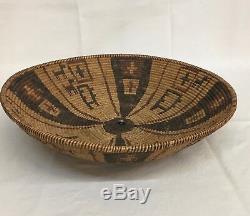RARE, Early Native American Yavapai/Western Apache Polychrome Basket -Circa 1890
