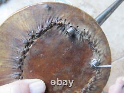 RARE Early Rawhide Leather Covered Native American, Western Frontiersman Canteen