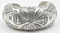 Ralph Tawangyaouma Early Hopi Cuff Bracelet Sterling Silver Native American