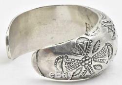 Ralph Tawangyaouma Early Hopi Cuff Bracelet Sterling Silver Native American