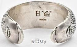 Ralph Tawangyaouma Early Hopi Cuff Bracelet Sterling Silver Native American