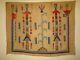 Rare Antique Navajo Sandpainting Yei Rug, Native American Early Weaving 44x56