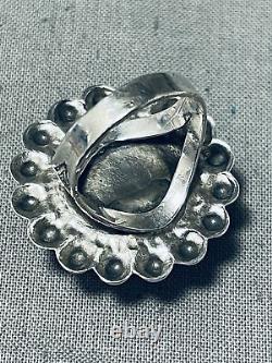 Rare Early 1900's Button Sterling Silver Domed Vintage Navajo Ring