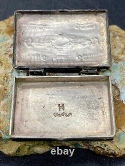 Rare Early 1900's Hopi MORRIS ROBINSON Hand Stamped Sterling Pill Trinket Box