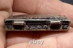 Rare Early 1900's Hopi MORRIS ROBINSON Hand Stamped Sterling Pill Trinket Box