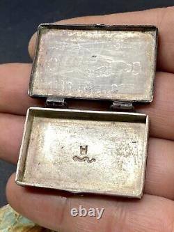 Rare Early 1900's Hopi MORRIS ROBINSON Hand Stamped Sterling Pill Trinket Box