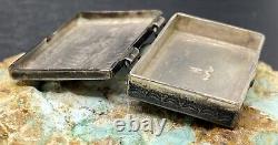 Rare Early 1900's Hopi MORRIS ROBINSON Hand Stamped Sterling Pill Trinket Box