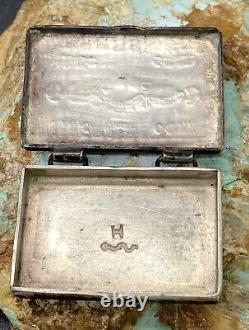 Rare Early 1900's Hopi MORRIS ROBINSON Hand Stamped Sterling Pill Trinket Box