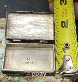 Rare Early 1900's Hopi MORRIS ROBINSON Hand Stamped Sterling Pill Trinket Box