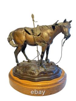Rare Early Bob Parks Bronze Sculpture 2/35 Native American War Horse Signed 1974 Rare Early Bob Parks Bronze Sculpture 2/35 Native American War Horse Signed 1974