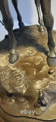 Rare Early Bob Parks Bronze Sculpture 2/35 Native American War Horse Signed 1974