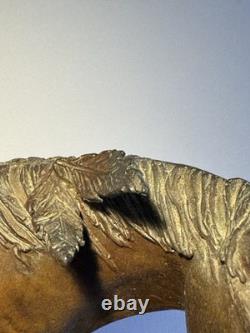 Rare Early Bob Parks Bronze Sculpture 2/35 Native American War Horse Signed 1974