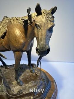 Rare Early Bob Parks Bronze Sculpture 2/35 Native American War Horse Signed 1974 Rare Early Bob Parks Bronze Sculpture 2/35 Native American War Horse Signed 1974