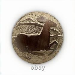 Rare Early Carla Nampeyo Claw Sgraffito Brown Seed Pod Pottery 1984 Signed 3