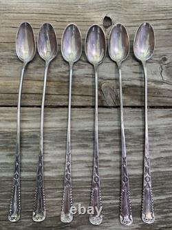 Rare Early Coin Silver Ingot Six Iced Tea Spoons Navajo Hopi Native American Vtg Rare Early Coin Silver Ingot Six Iced Tea Spoons Navajo Hopi Native American Vtg