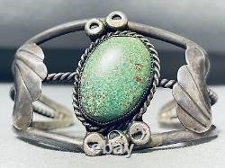 Rare Early Deposit Carico Lake Turquoise Vintage Navajo Sterling Silver Bracelet