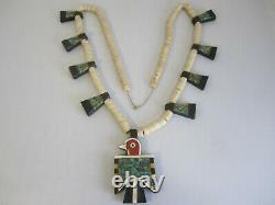 Rare Early Depression Era Santo Domingo Thunderbird Native American Necklace