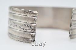 Rare Early Fred Harvey 5 STORY TALL VINTAGE NAVAJO STERLING SILVER BRACELET CUFF