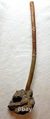 Rare Early Navajo Indian Hand Carved Lava Rock Ceremonial Peace Pipe Artifact