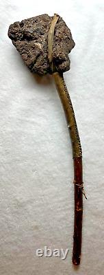 Rare Early Navajo Indian Hand Carved Lava Rock Ceremonial Peace Pipe Artifact