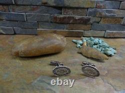 Rare Early Navajo Sterling Thunderbird Cufflinks Native Old Pawn Fred Harvey Era