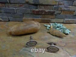 Rare Early Navajo Sterling Thunderbird Cufflinks Native Old Pawn Fred Harvey Era