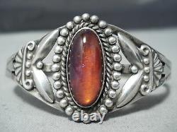 Rare Early Vintage Navajo Dragon's Breath Sterling Silver Bracelet Ring Set